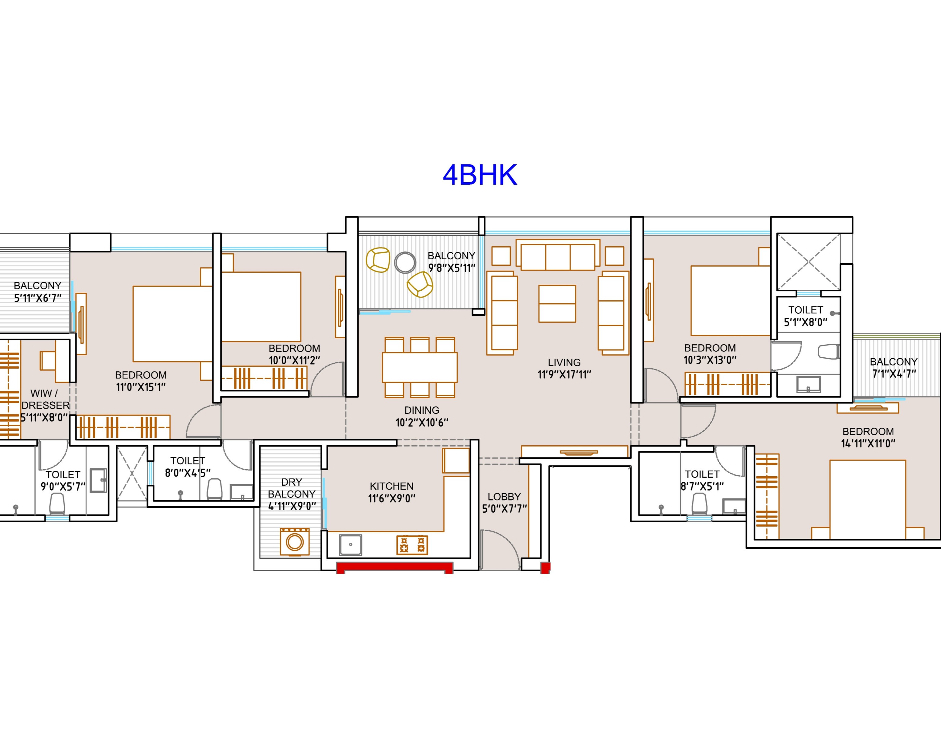 4 BHK Plan